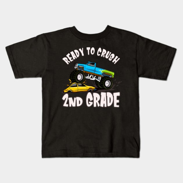 Monster Truck 2nd Grade School Kids Gifts Kids T-Shirt by Foxxy Merch